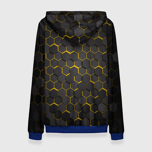 Женская толстовка Lamborghini - Золотые соты / 3D-Синий – фото 2