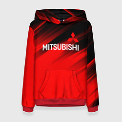 Толстовка-худи женская Mitsubishi - Red Sport, цвет: 3D-красный