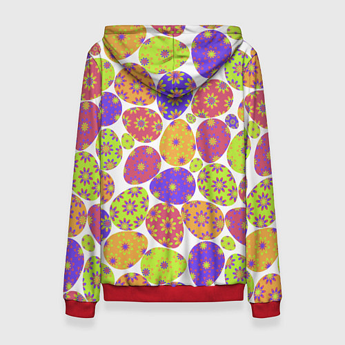 Женская толстовка Разукрашенные пасхальные яйца / 3D-Красный – фото 2