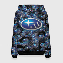 Толстовка-худи женская SUBARU BIG LOGO PATTERN, цвет: 3D-черный