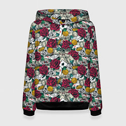 Толстовка-худи женская Счастливчик Lucky, цвет: 3D-черный