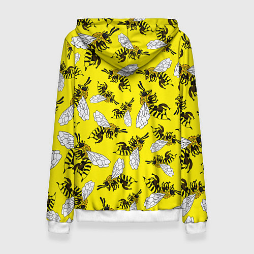 Женская толстовка Пчелы на желтом / 3D-Белый – фото 2