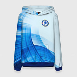 Толстовка-худи женская Chelsea FC челси фк, цвет: 3D-синий