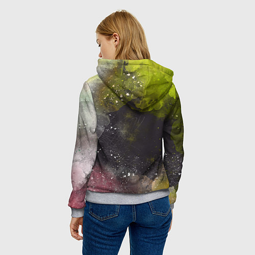 Женская толстовка Лягушка хулиган Frog hooligan / 3D-Меланж – фото 4