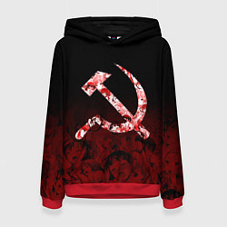 Толстовка-худи женская СССР АХЕГАО USSR AHEGAO, цвет: 3D-красный