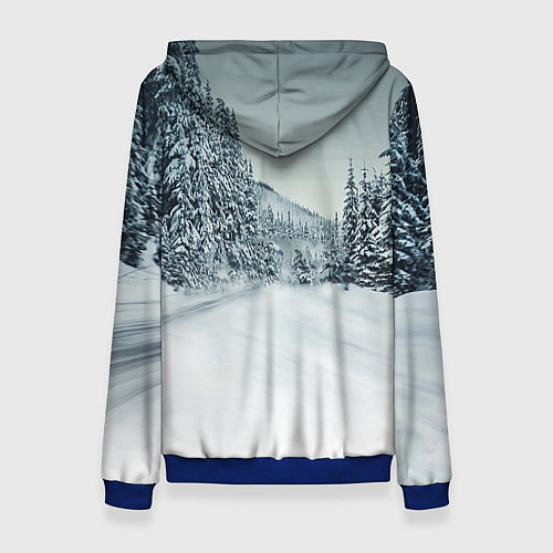 Женская толстовка Лексус - зимняя дорога! / 3D-Синий – фото 2