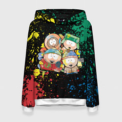 Толстовка-худи женская Мультфильм Южный парк персонажи South Park, цвет: 3D-белый