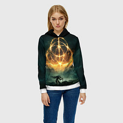 Толстовка-худи женская ELDEN RING - ВОИН, цвет: 3D-белый — фото 2