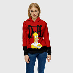 Толстовка-худи женская Гомер и пиво Симпсоны Simpsons, цвет: 3D-черный — фото 2