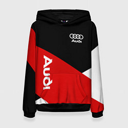 Толстовка-худи женская Audi Ауди Черный Красный Белый, цвет: 3D-черный