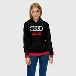 Толстовка-худи женская Audi спорт, цвет: 3D-красный — фото 2