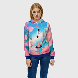 Толстовка-худи женская Дитя погоды арт, цвет: 3D-синий — фото 2