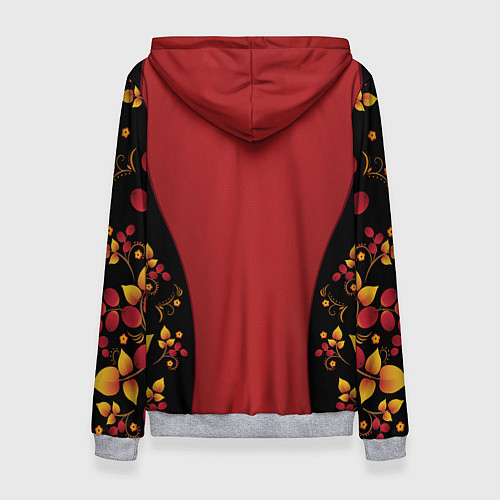 Женская толстовка Хохлома Народный промысел / 3D-Меланж – фото 2