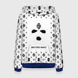 Толстовка-худи женская Узор White Phantom Ski Mask Dope Street Market, цвет: 3D-синий