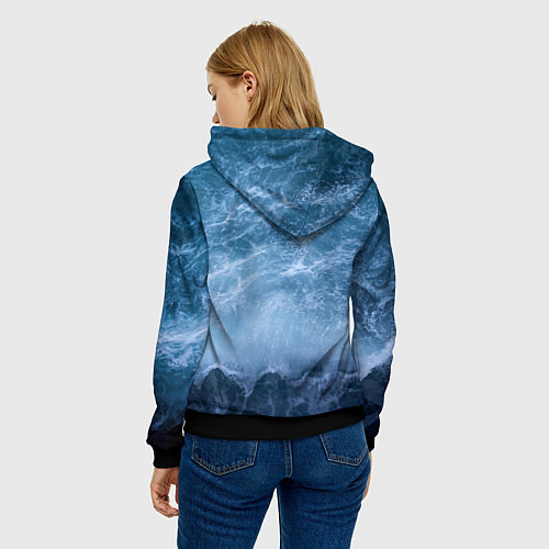 Женская толстовка Валькнут символ Бога Одина 3D / 3D-Черный – фото 4