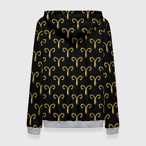 Женская толстовка Золотой овен на черном фоне Паттерн / 3D-Меланж – фото 2