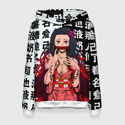 Толстовка-худи женская НЕЗУКО ТЯН, цвет: 3D-белый