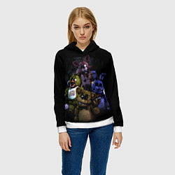 Толстовка-худи женская Five Nights at Freddys - FNAF персонажи игры, цвет: 3D-белый — фото 2