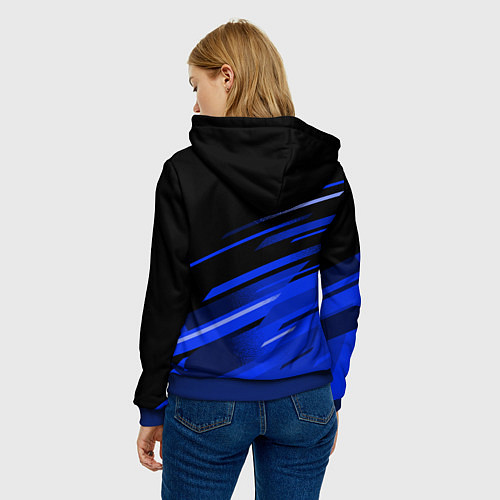 Женская толстовка SCANIA ЧЕРНО СИНИЙ / 3D-Синий – фото 4