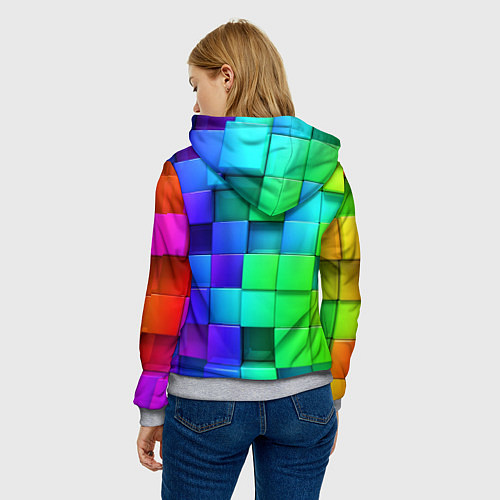 Женская толстовка Color geometrics pattern Vanguard / 3D-Меланж – фото 4