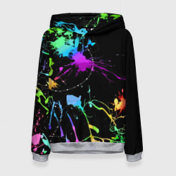 Толстовка-худи женская Neon vanguard fashion pattern, цвет: 3D-меланж