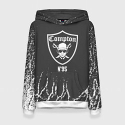 Толстовка-худи женская Compton Комптон, цвет: 3D-белый