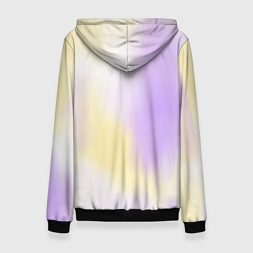 Женская толстовка Акварельный принт с желтым и фиолетовым цветами / 3D-Черный – фото 2