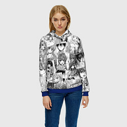 Толстовка-худи женская Toradora pattern, цвет: 3D-синий — фото 2