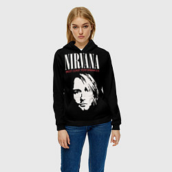 Толстовка-худи женская NIRVANA Kurt Cobain, цвет: 3D-черный — фото 2