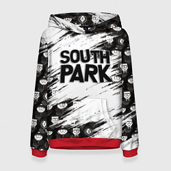 Толстовка-худи женская Южный парк - персонажи и логотип South Park, цвет: 3D-красный