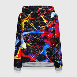 Толстовка-худи женская Импрессионизм Vanguard neon pattern, цвет: 3D-меланж