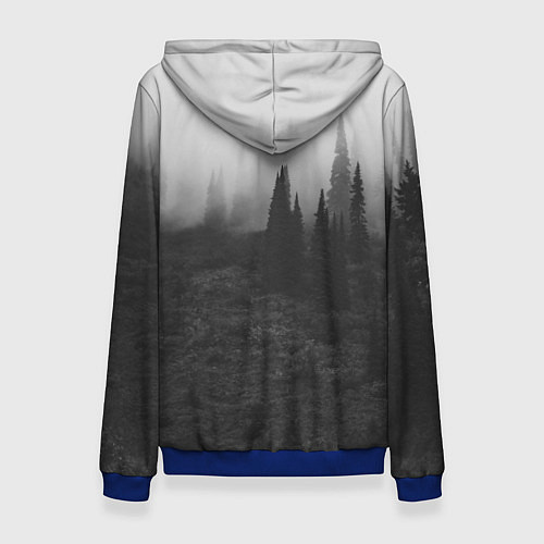Женская толстовка Туманный лес - туман / 3D-Синий – фото 2