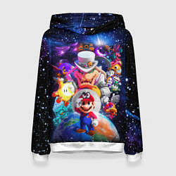 Толстовка-худи женская Super Mario Odyssey Space Video game, цвет: 3D-белый