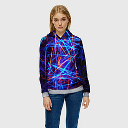 Толстовка-худи женская Neon pattern Fashion 2055, цвет: 3D-меланж — фото 2