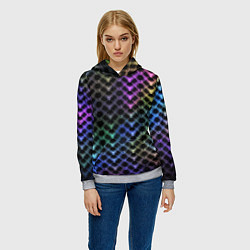 Толстовка-худи женская Color vanguard pattern 2025 Neon, цвет: 3D-меланж — фото 2