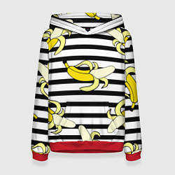 Толстовка-худи женская Banana pattern Summer, цвет: 3D-красный
