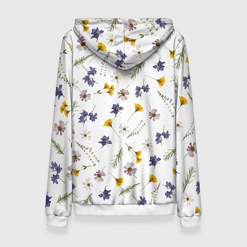 Женская толстовка Простые цветы на белом фоне / 3D-Белый – фото 2