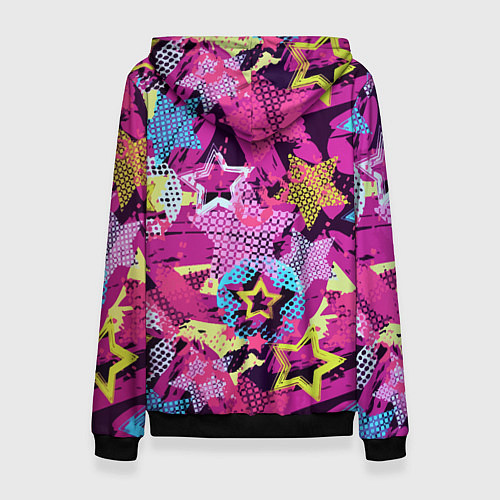 Женская толстовка Star Colorful Pattern Fashion Neon / 3D-Черный – фото 2