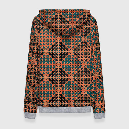 Женская толстовка Абстракция из синих и черных квадратов и треугольн / 3D-Меланж – фото 2