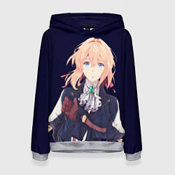 Толстовка-худи женская Милая Вайолет, цвет: 3D-меланж