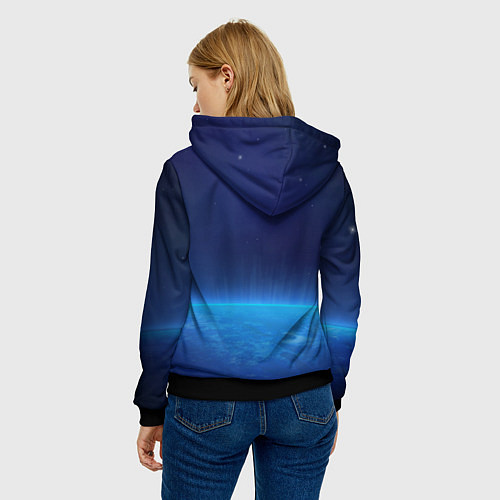 Женская толстовка Планета вид из космоса / 3D-Черный – фото 4