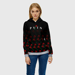 Толстовка-худи женская Payton Moormeie pattern rose, цвет: 3D-меланж — фото 2