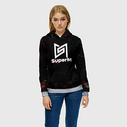 Толстовка-худи женская Superm мелкие брызги красок, цвет: 3D-меланж — фото 2
