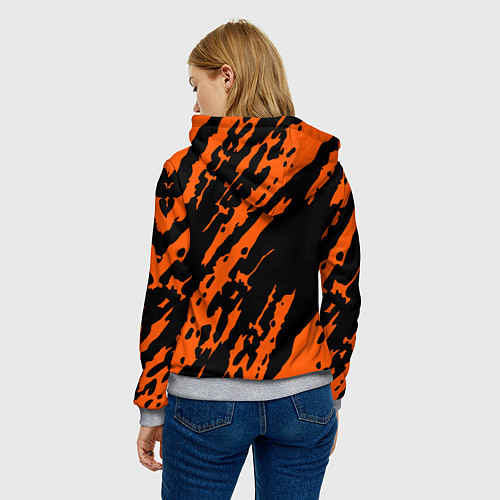 Женская толстовка FOX MOTOCROSS ORANGE / 3D-Меланж – фото 4