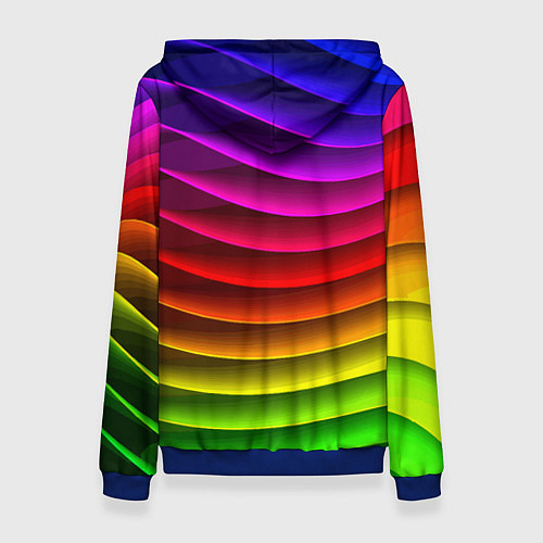 Женская толстовка Color line neon pattern Abstraction Summer 2023 / 3D-Синий – фото 2