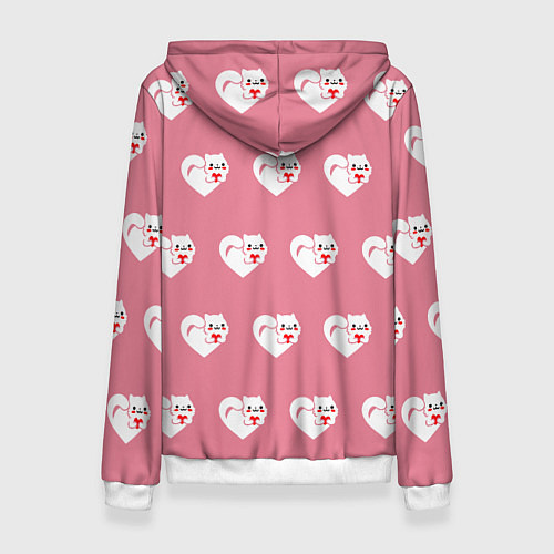 Женская толстовка Орнамент сердце кот / 3D-Белый – фото 2