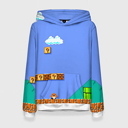 Толстовка-худи женская Марио дизайн, цвет: 3D-белый