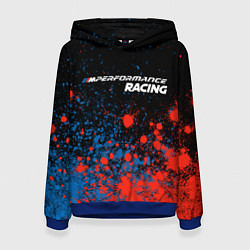 Толстовка-худи женская БМВ Racing - Краска, цвет: 3D-синий