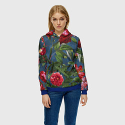 Толстовка-худи женская Цветы Розы В Саду, цвет: 3D-синий — фото 2