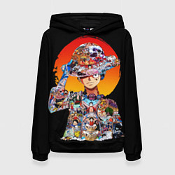 Толстовка-худи женская ВАН ПИС АРКИ В ЛУФФИ ONE PIECE, цвет: 3D-черный